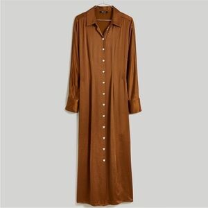 Madewell Satin Button Down Dress Size 14